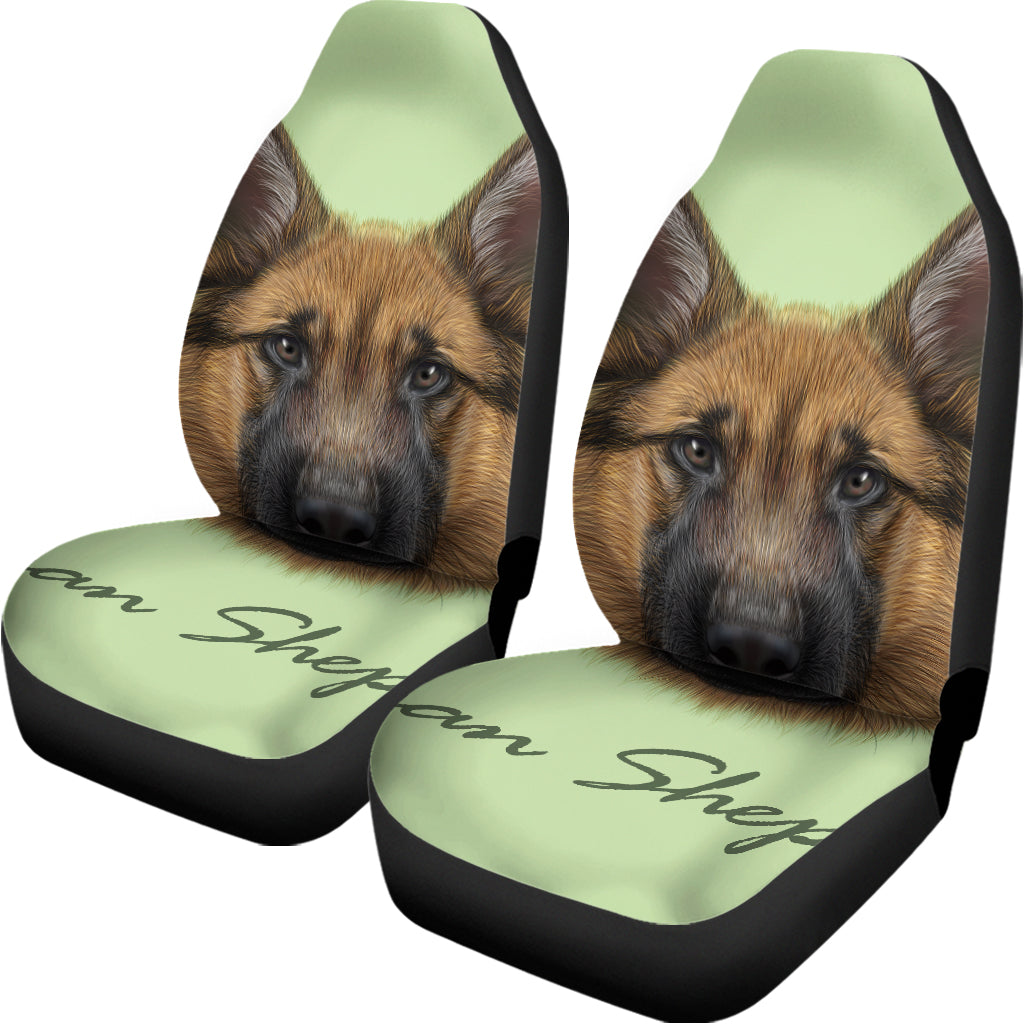 German Shepherd Dog Portrait Print Universal Fit Car Seat Covers