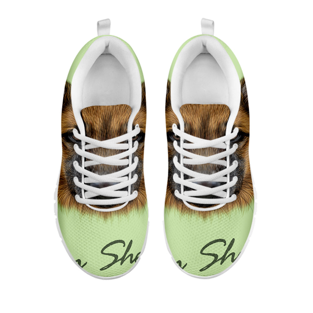German Shepherd Dog Portrait Print White Sneakers