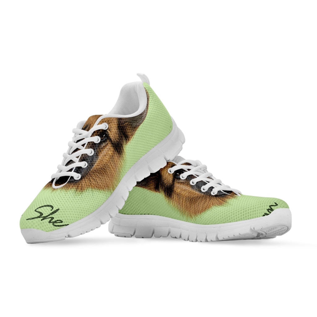 German Shepherd Dog Portrait Print White Sneakers
