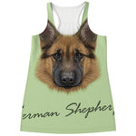 German Shepherd Dog Portrait Print Women's Racerback Tank Top