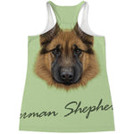 German Shepherd Dog Portrait Print Women's Racerback Tank Top