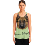 German Shepherd Dog Portrait Print Women's Racerback Tank Top