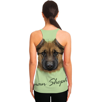 German Shepherd Dog Portrait Print Women's Racerback Tank Top