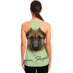 German Shepherd Dog Portrait Print Women's Racerback Tank Top