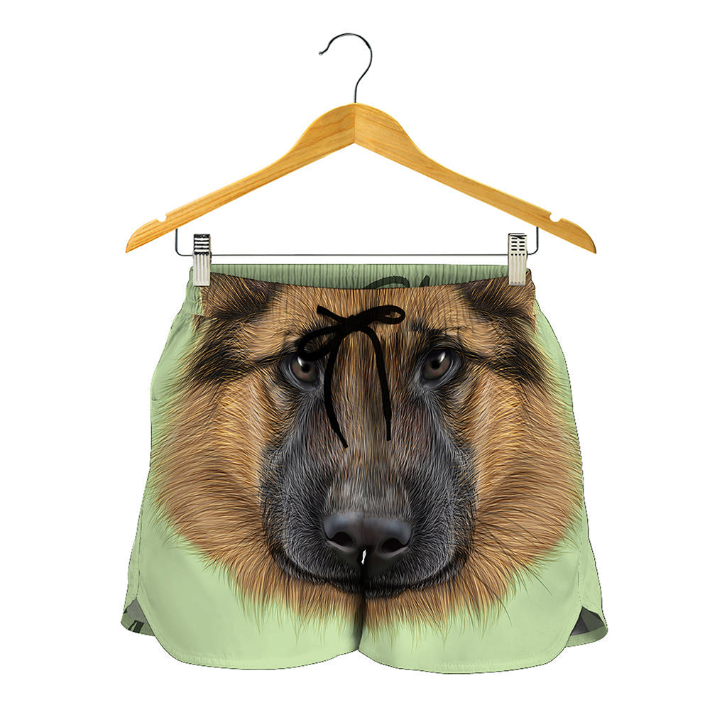 German Shepherd Dog Portrait Print Women's Shorts