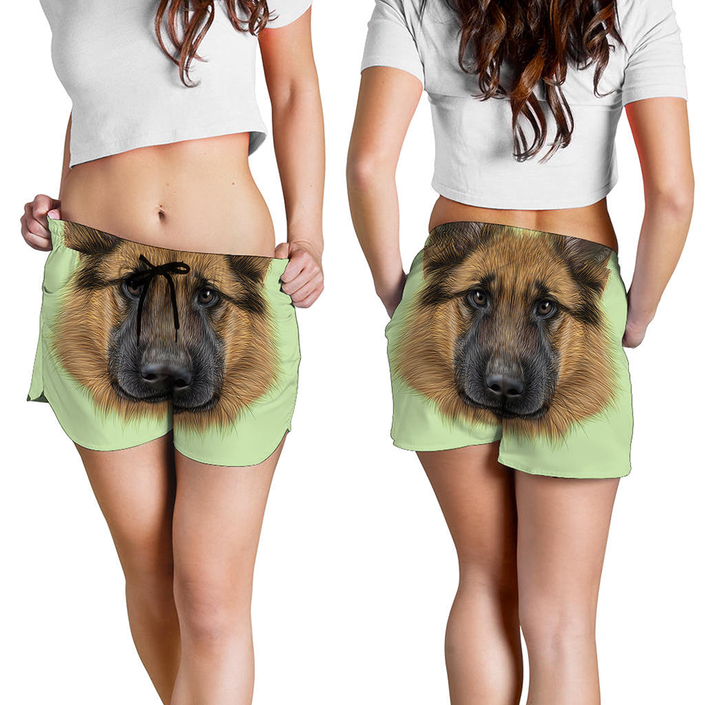 German Shepherd Dog Portrait Print Women's Shorts