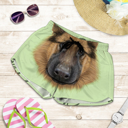 German Shepherd Dog Portrait Print Women's Shorts
