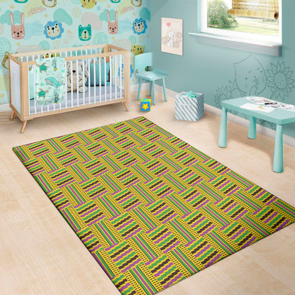 Ghana Kente Pattern Print Area Rug