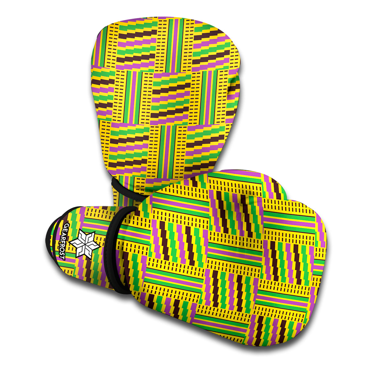 Ghana Kente Pattern Print Boxing Gloves