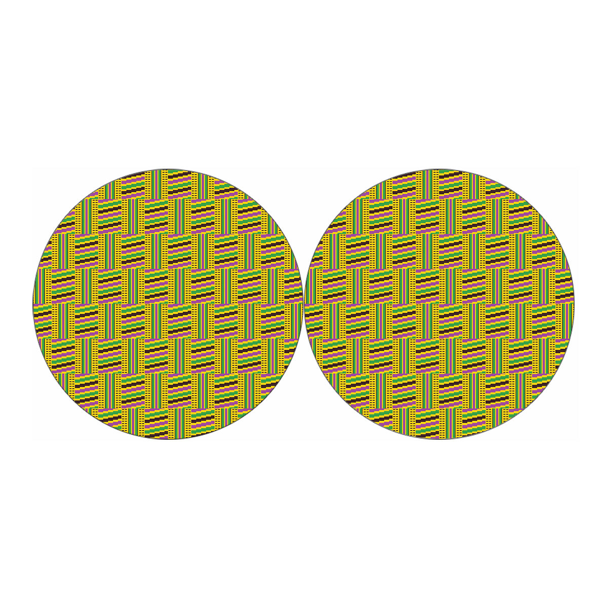 Ghana Kente Pattern Print Car Coasters