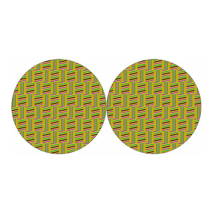Ghana Kente Pattern Print Car Coasters