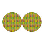 Ghana Kente Pattern Print Car Coasters