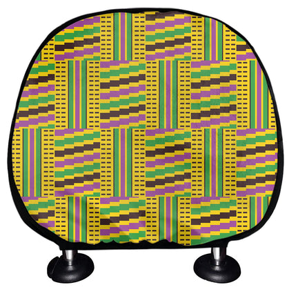 Ghana Kente Pattern Print Car Headrest Covers