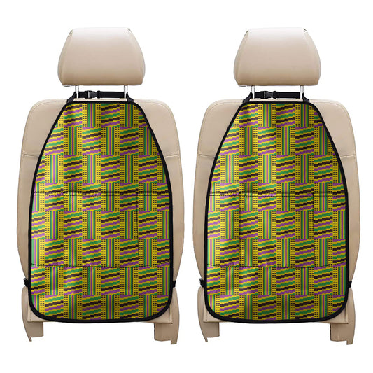 Ghana Kente Pattern Print Car Seat Organizers