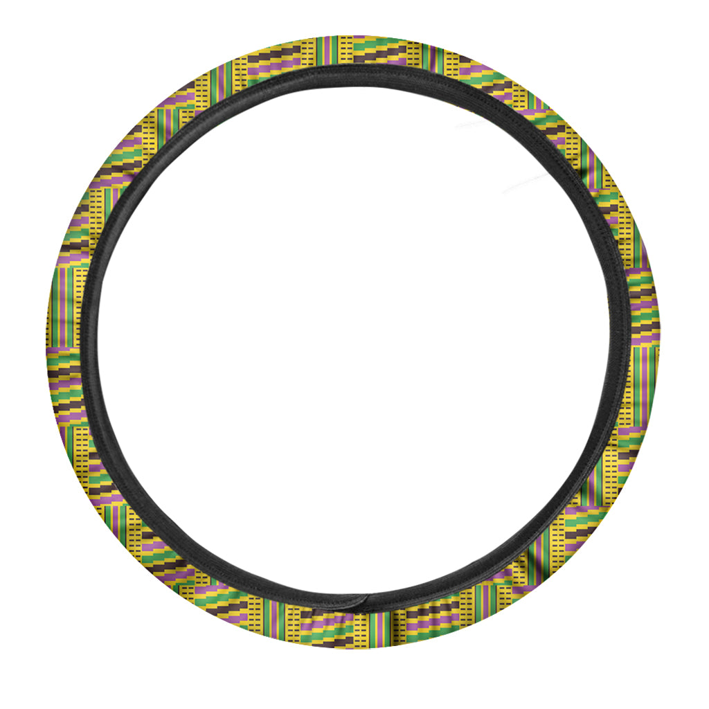 Ghana Kente Pattern Print Car Steering Wheel Cover