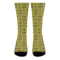Ghana Kente Pattern Print Crew Socks