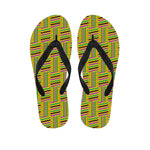 Ghana Kente Pattern Print Flip Flops