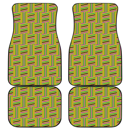 Ghana Kente Pattern Print Front and Back Car Floor Mats
