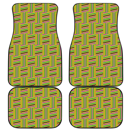 Ghana Kente Pattern Print Front and Back Car Floor Mats