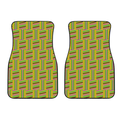 Ghana Kente Pattern Print Front Car Floor Mats