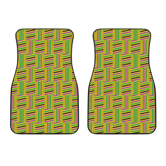 Ghana Kente Pattern Print Front Car Floor Mats