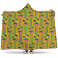 Ghana Kente Pattern Print Hooded Blanket