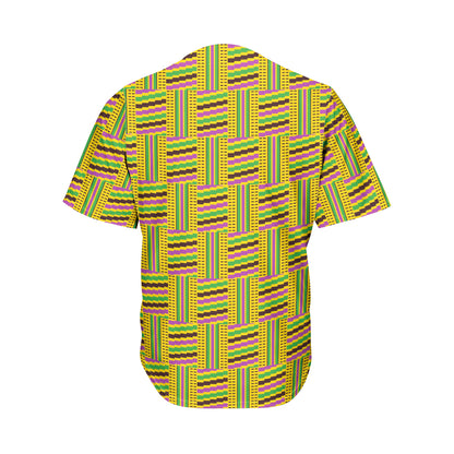 Ghana Kente Pattern Print Men's Baseball Jersey