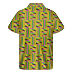 Ghana Kente Pattern Print Men's Short Sleeve Shirt