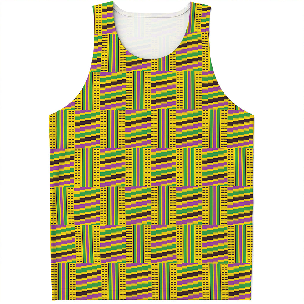 Ghana Kente Pattern Print Men's Tank Top