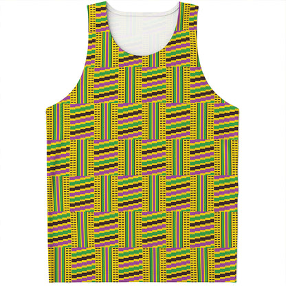 Ghana Kente Pattern Print Men's Tank Top