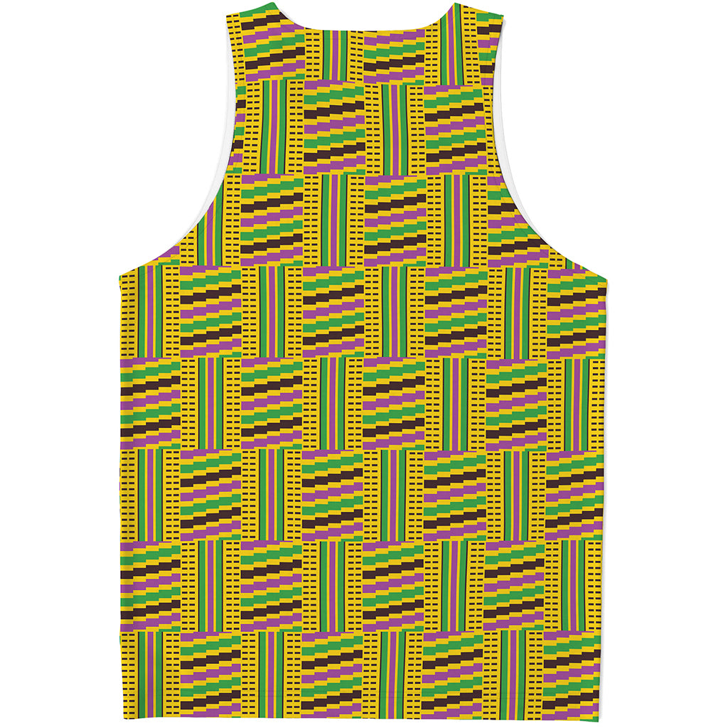 Ghana Kente Pattern Print Men's Tank Top
