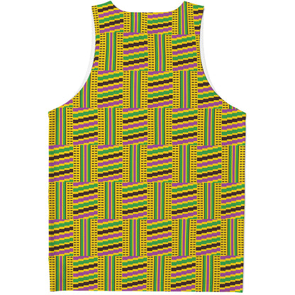 Ghana Kente Pattern Print Men's Tank Top