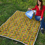 Ghana Kente Pattern Print Quilt