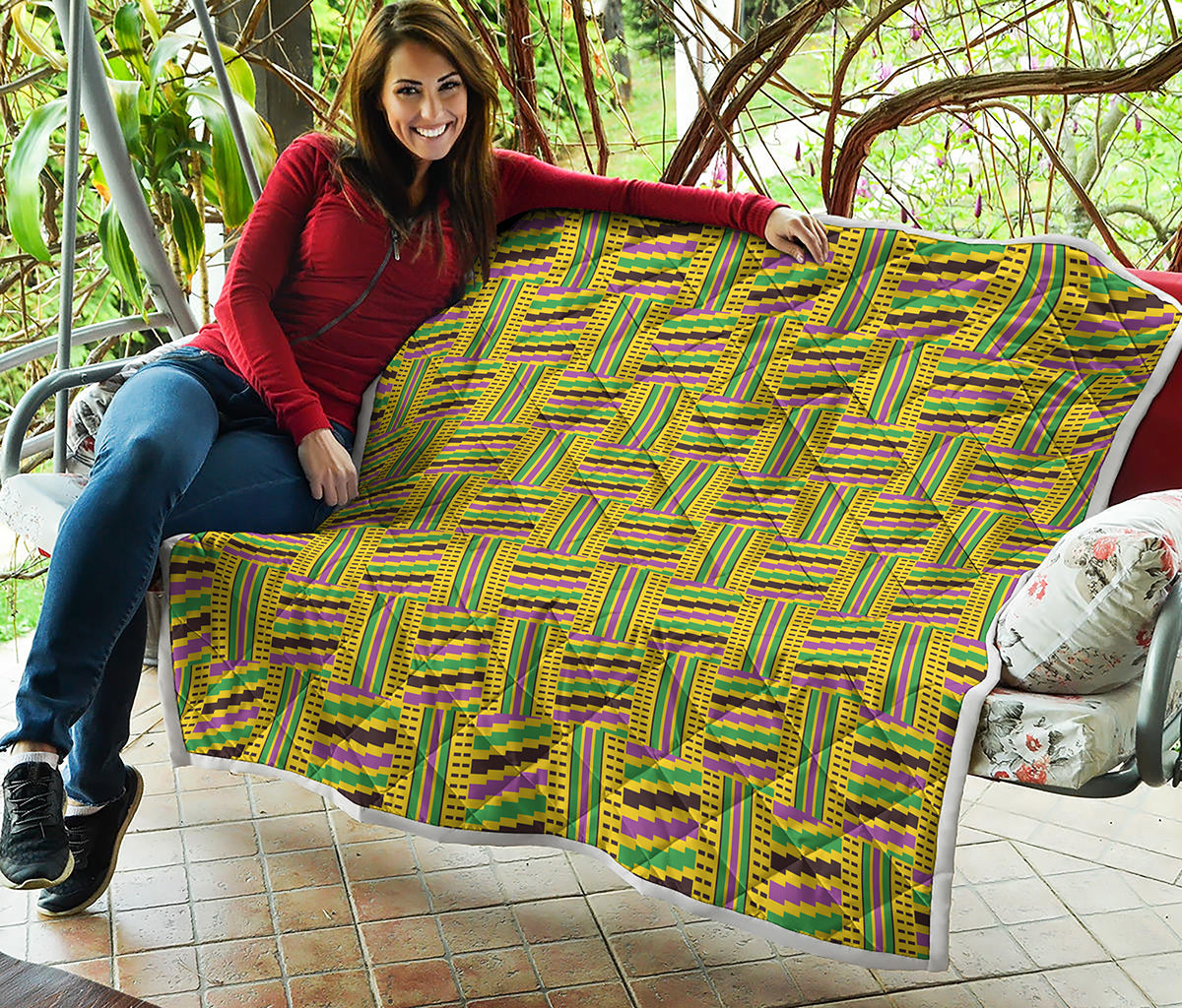 Ghana Kente Pattern Print Quilt