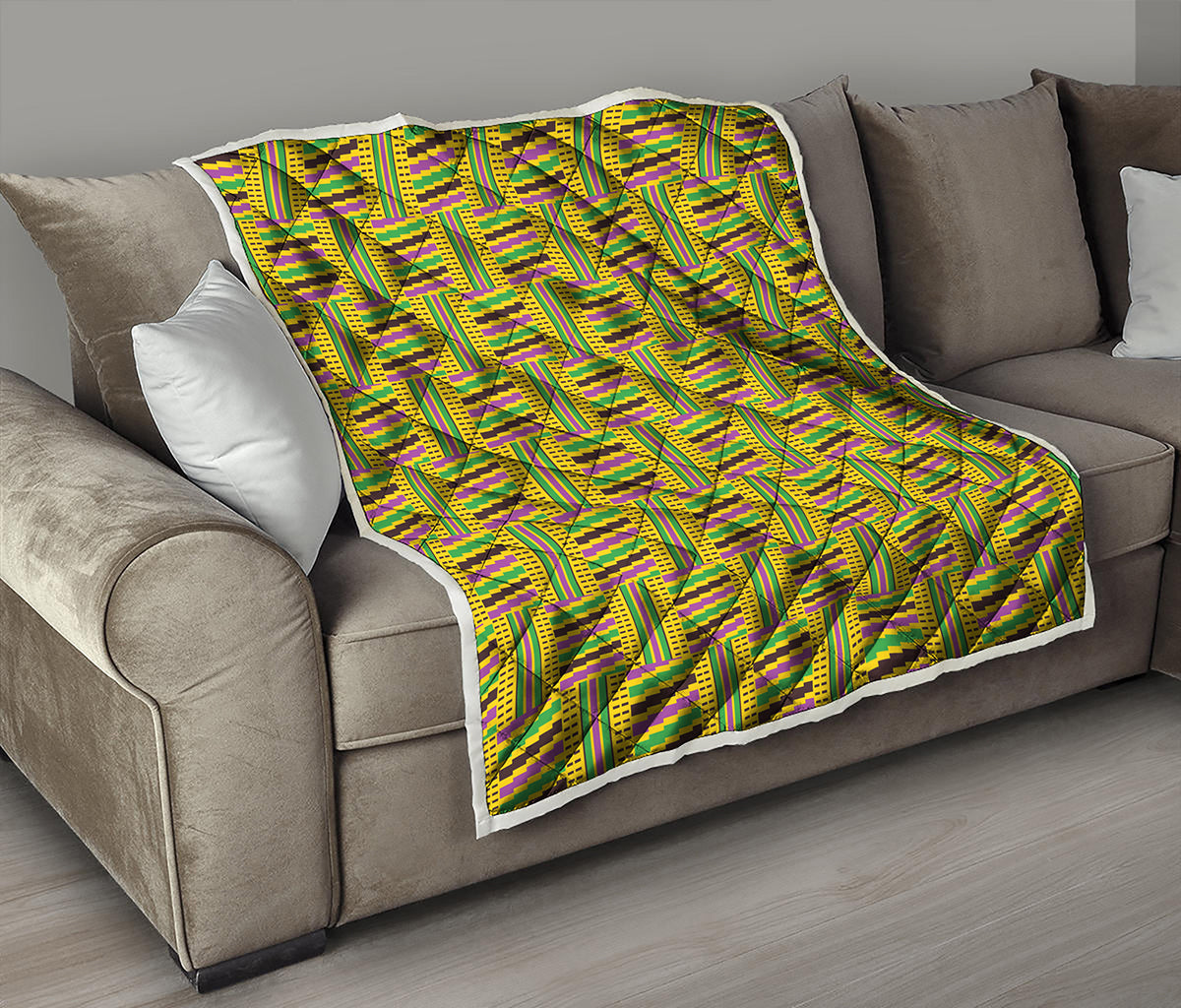 Ghana Kente Pattern Print Quilt
