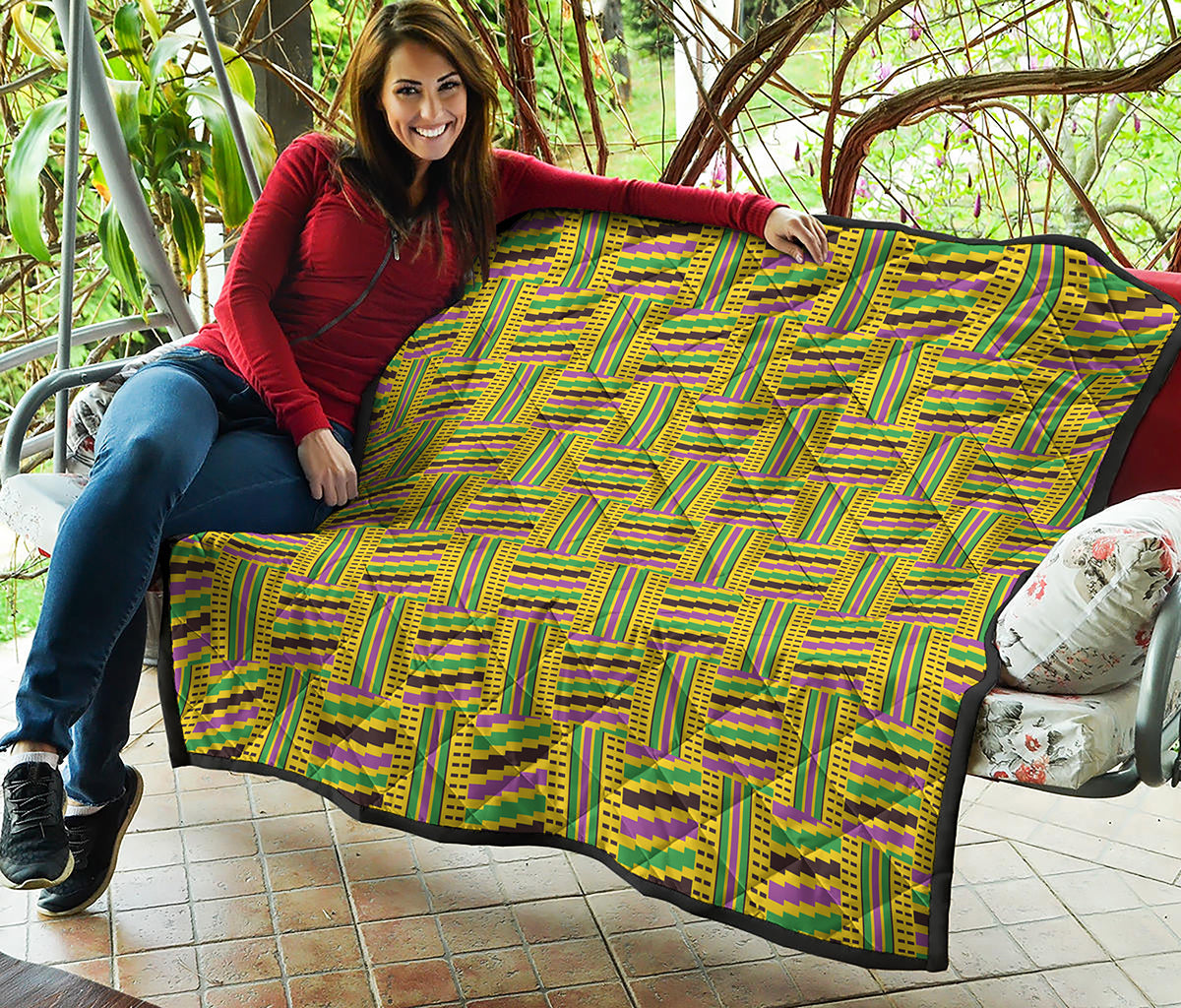 Ghana Kente Pattern Print Quilt