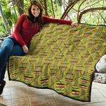 Ghana Kente Pattern Print Quilt