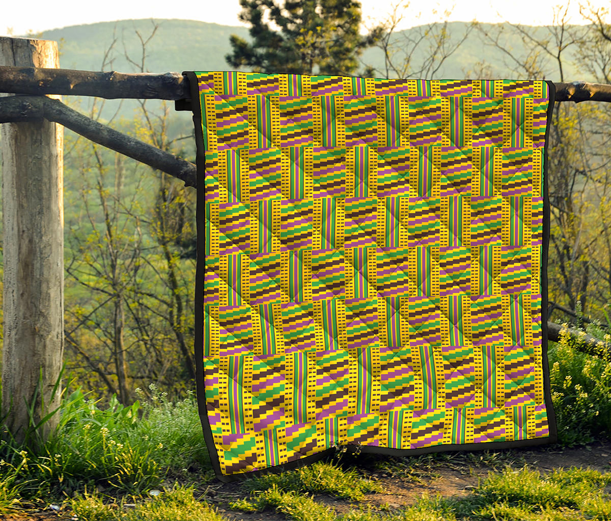 Ghana Kente Pattern Print Quilt