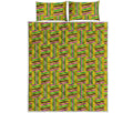 Ghana Kente Pattern Print Quilt Bed Set