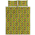 Ghana Kente Pattern Print Quilt Bed Set