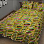 Ghana Kente Pattern Print Quilt Bed Set