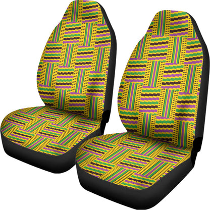 Ghana Kente Pattern Print Universal Fit Car Seat Covers