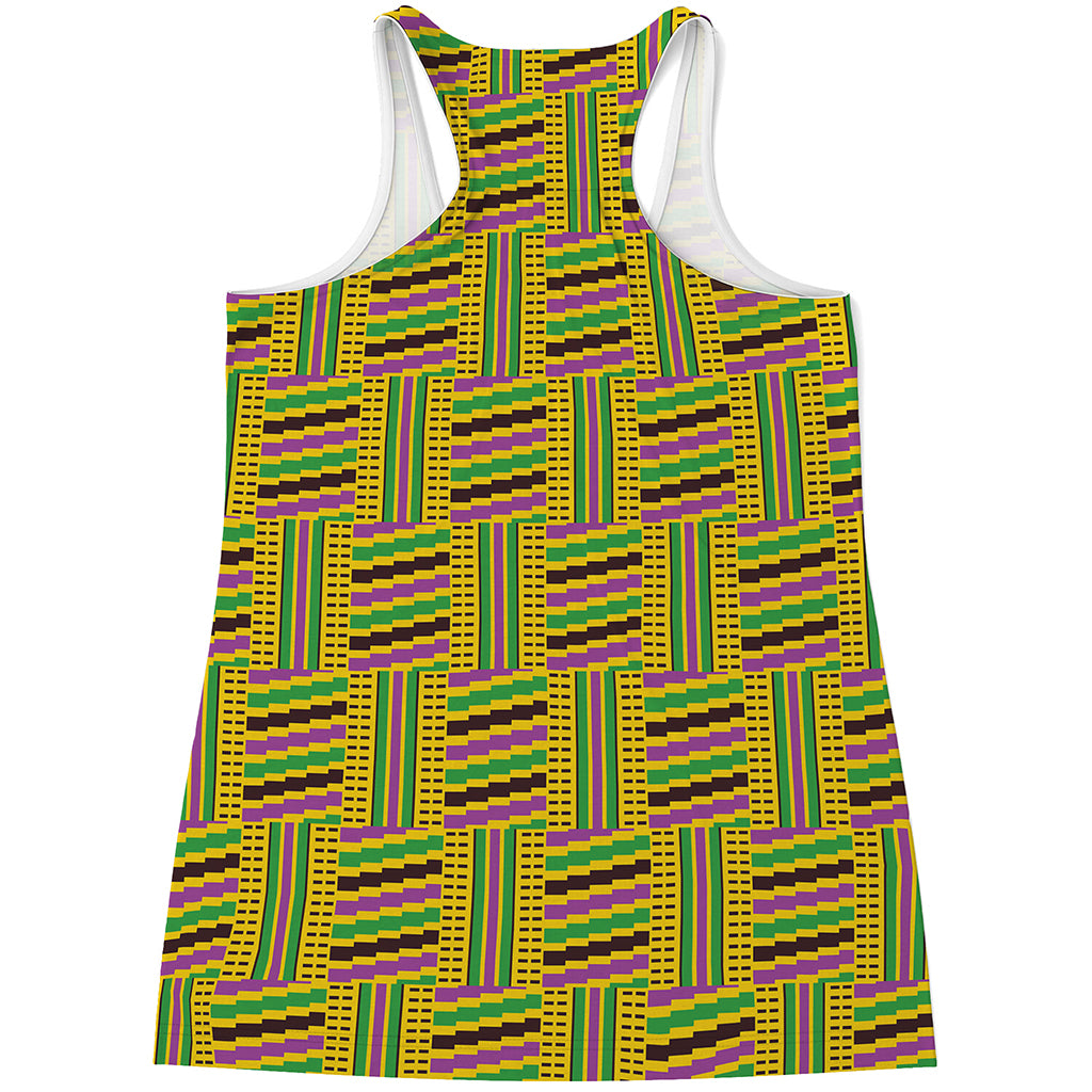 Ghana Kente Pattern Print Women's Racerback Tank Top