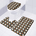 Ghost And Pumpkin Pattern Print 3 Piece Bath Mat Set
