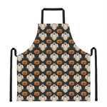 Ghost And Pumpkin Pattern Print Apron
