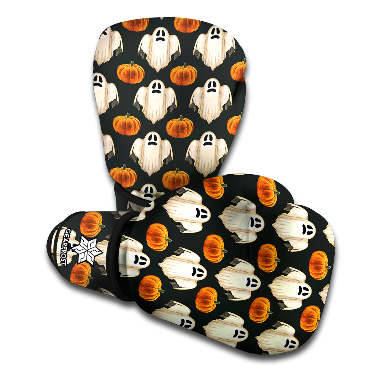 Ghost And Pumpkin Pattern Print Boxing Gloves