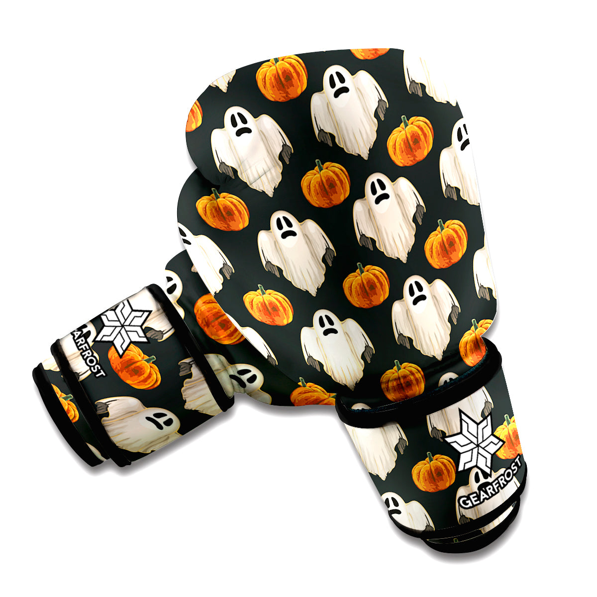 Ghost And Pumpkin Pattern Print Boxing Gloves