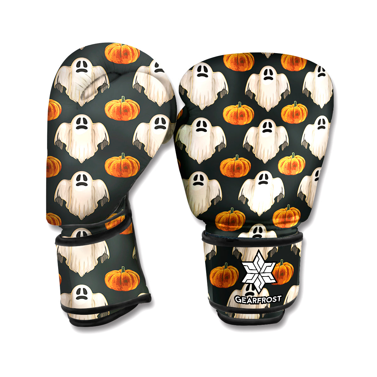 Ghost And Pumpkin Pattern Print Boxing Gloves