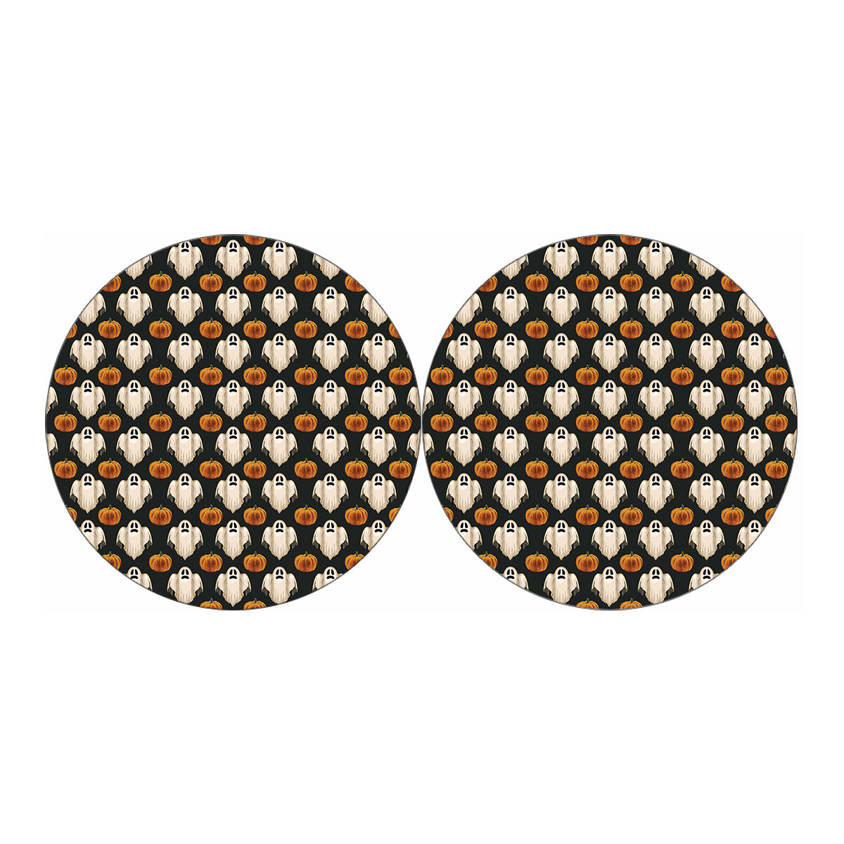 Ghost And Pumpkin Pattern Print Car Coasters