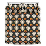Ghost And Pumpkin Pattern Print Duvet Cover Bedding Set